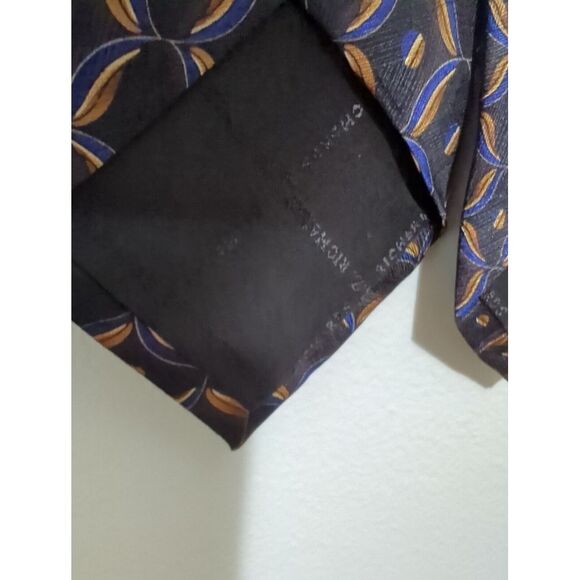 Jz Richards Nordstrom Tie Abstract Multicolor Black Purple Brown 100% Silk - Picture 5 of 7